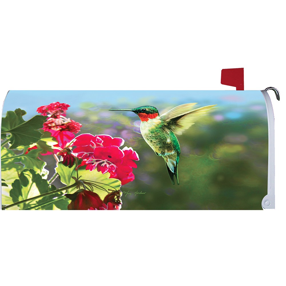 Geranium Hummer Mailbox Cover