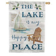 Lake Happy Place House Flag