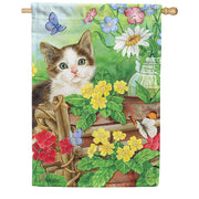 Garden Cat House Flag