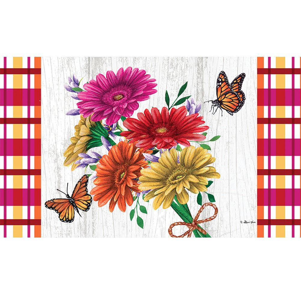 Gerbera Plaid Door Mat