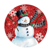 Custom Decor Accent Magnet - Snowman on Red