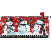 Snowman on Red Mailbox Cover