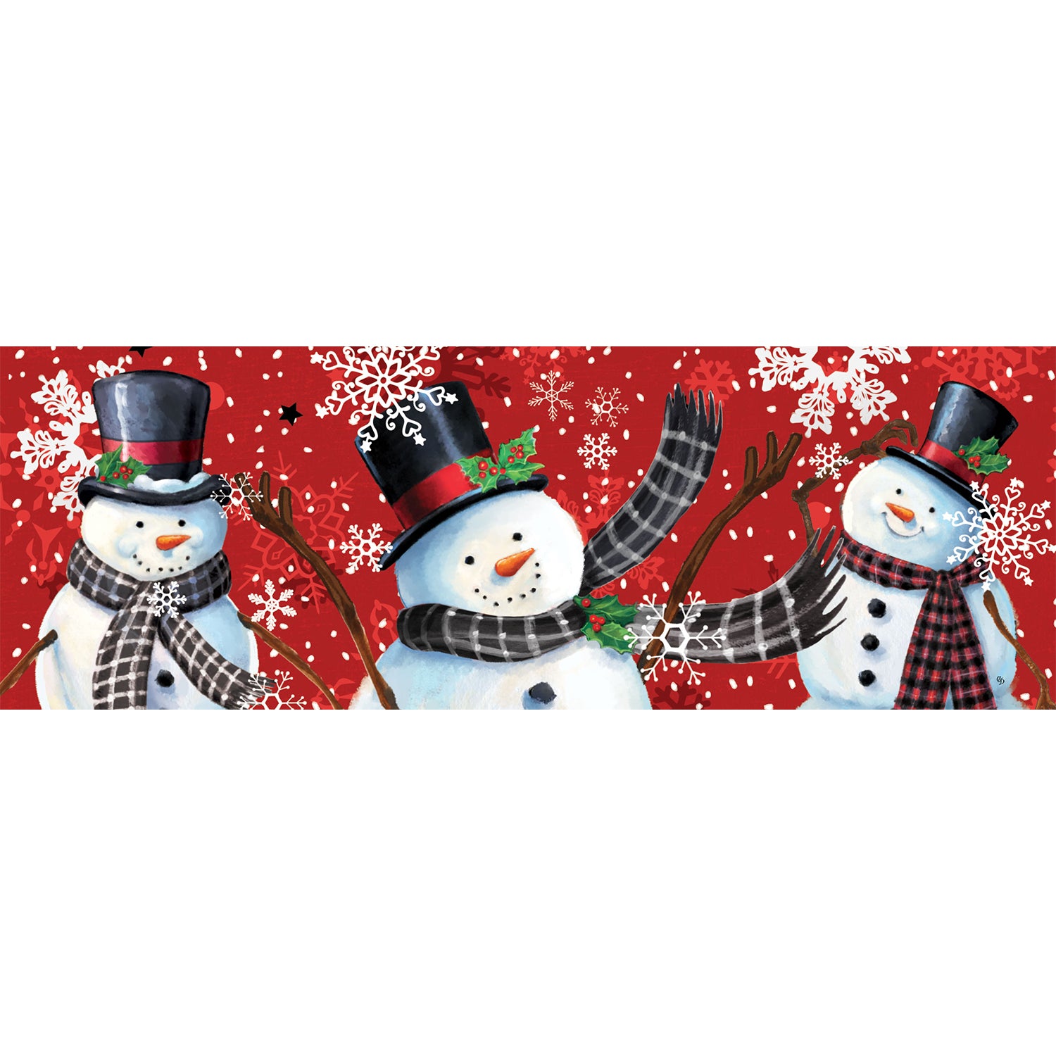 Custom Decor Signature Sign - Snowman on Red