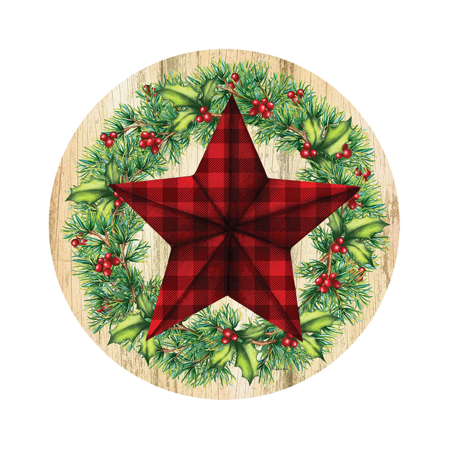 Custom Decor Accent Magnet - Buffalo Check Star