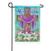 He is Risen Cross Garden Flag