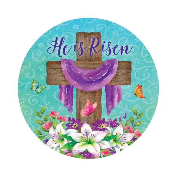 Custom Decor Accent Magnet - He is Risen Cross