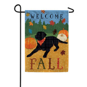 Pumpkins & Lab Garden Flag