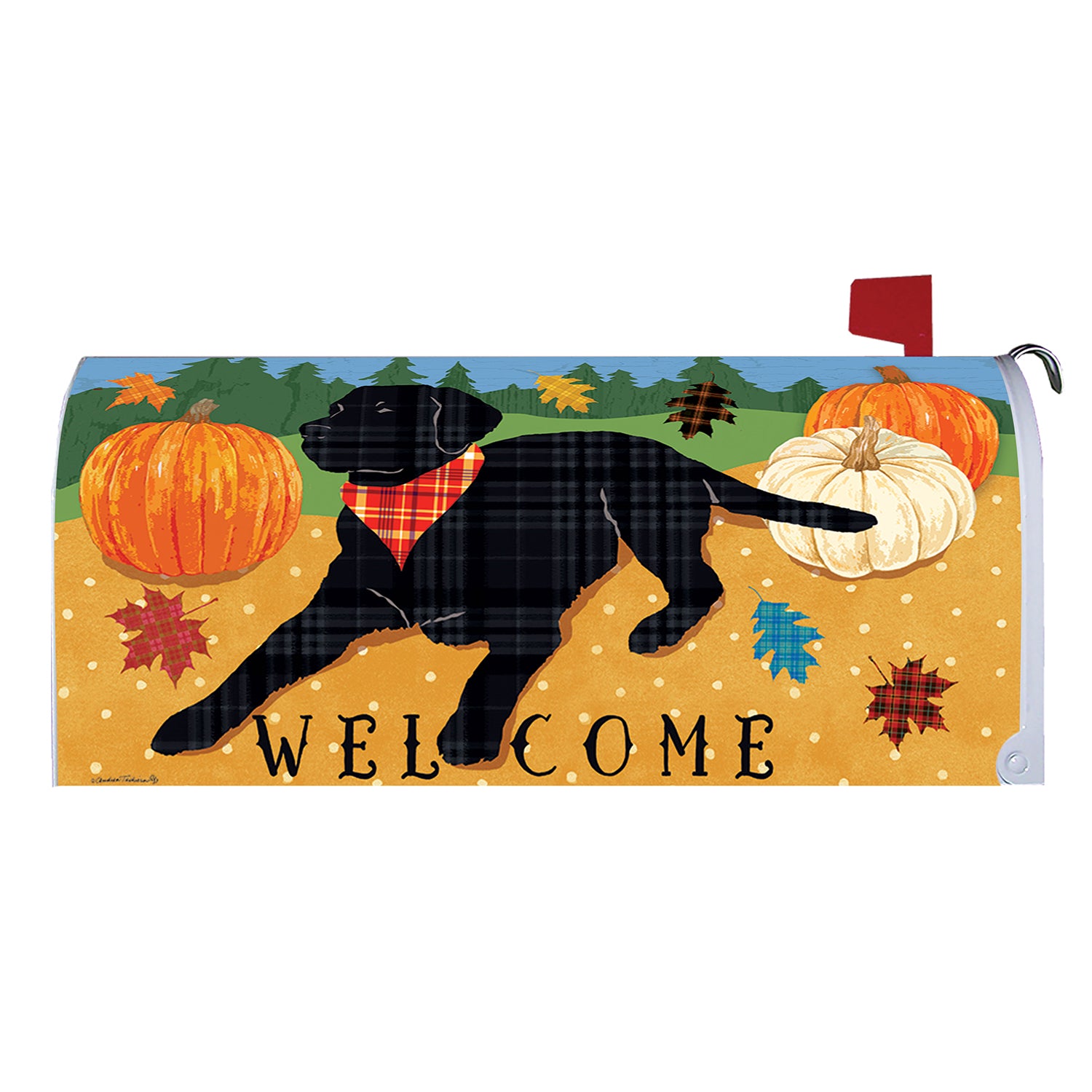 Pumpkins & Lab Mailbox Cover