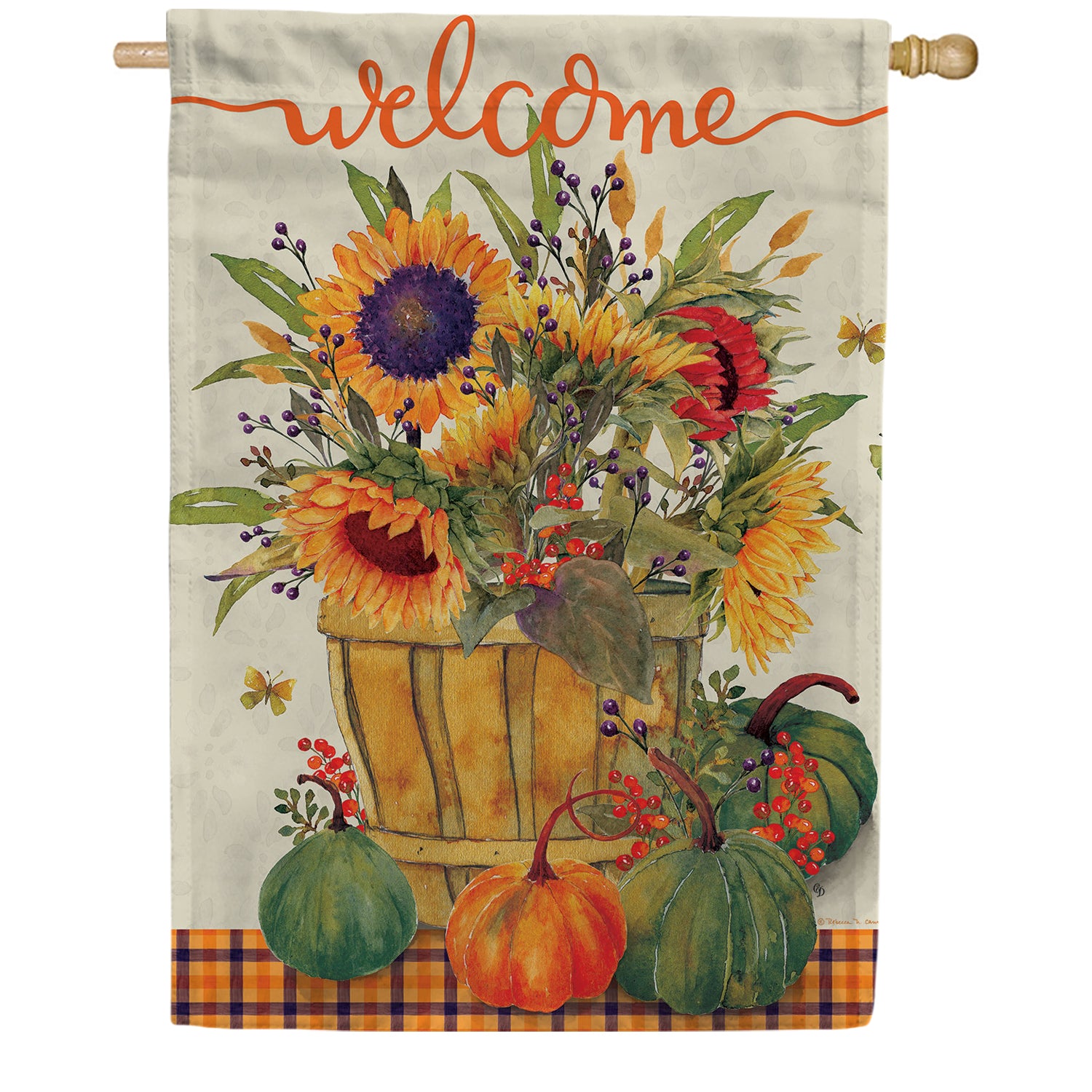 Sunflower Basket House Flag