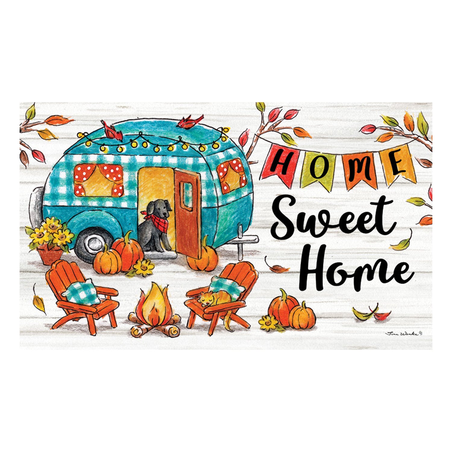 Custom Camper Door Mats, Door Mat Happy Camper