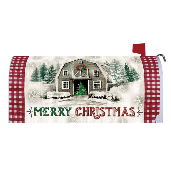 Christmas Barn Mailbox Cover