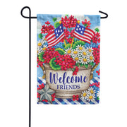 Patriotic Geraniums Garden Flag