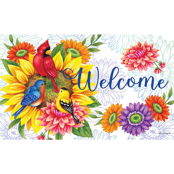 Birds & Flowers Door Mat