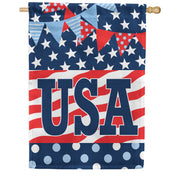 Patriotic Patterns House Flag