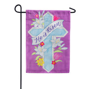 He is Risen Applique Garden Flag