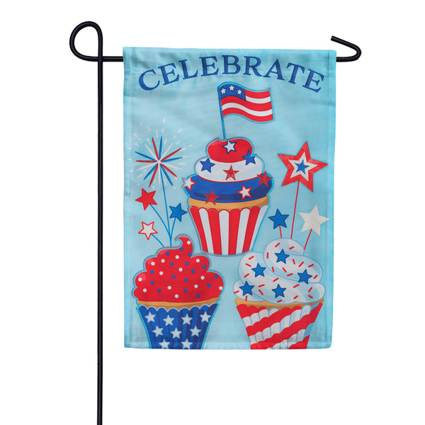 Celebrate Cupcakes Applique Garden Flag