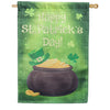 Evergreen Pot Of Gold Lustre House Flag