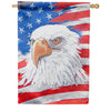 Evergreen Lustre House Flag - Eagle and Flag