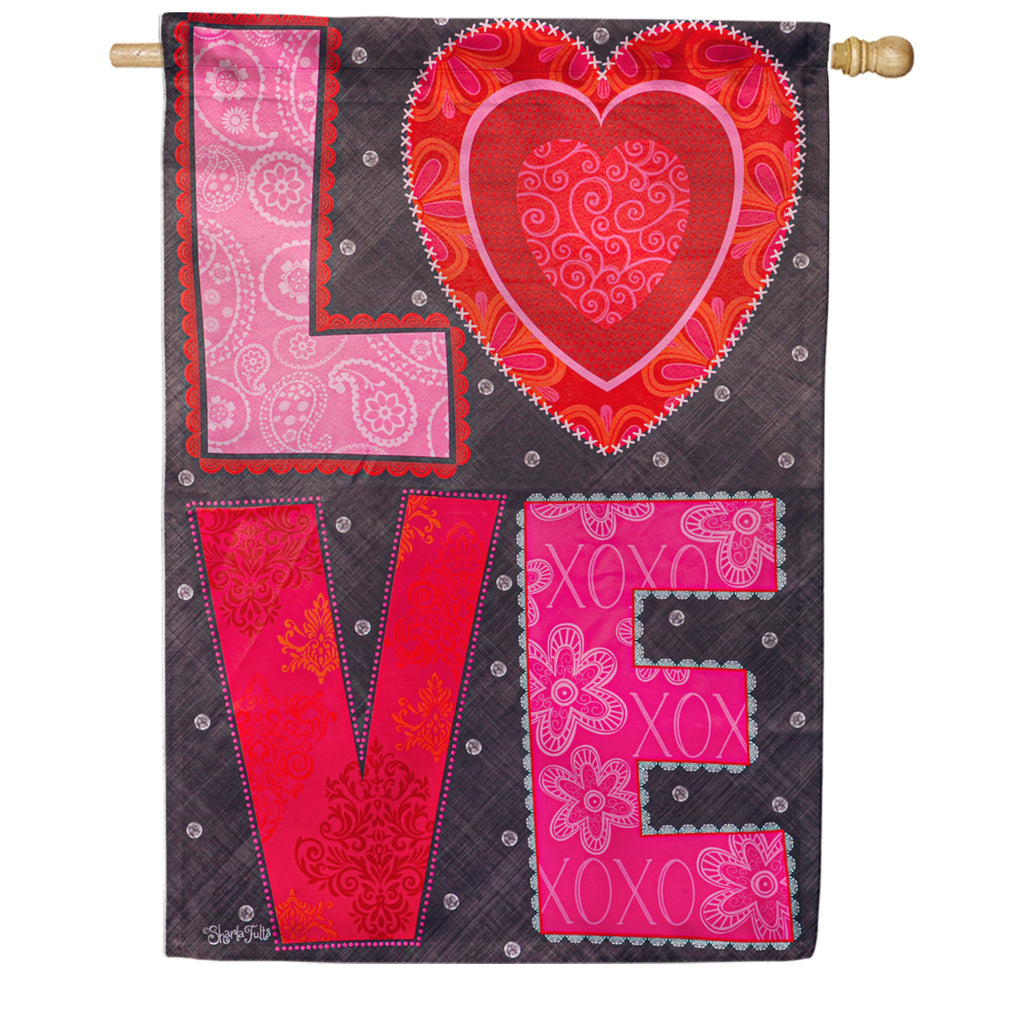 Evergreen Love Heart Suede House Flag
