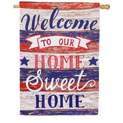 Evergreen Suede 2-Sided House Flag - Farmhouse Home Sweet Home