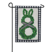 Evergreen Burlap Garden Flag - Boxwood Bunny