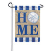Evergreen Coastal Home Burlap Garden Flag