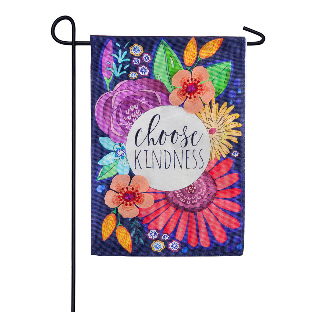 Evergreen Choose Kindness Burlap Garden Flag