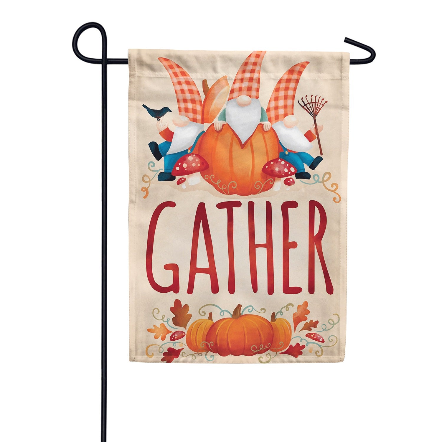 Evergreen Burlap Garden Flag - Gather Gnome Friends