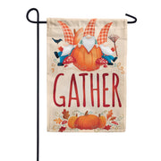 Evergreen Burlap Garden Flag - Gather Gnome Friends