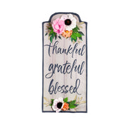 Evergreen Thankful Grateful Blessed Floral Everlasting Impressions Textile Decor