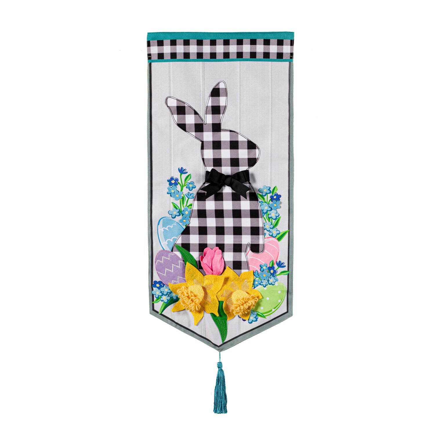 Evergreen Gingham Easter Bunny Everlasting Impressions Textile Decor