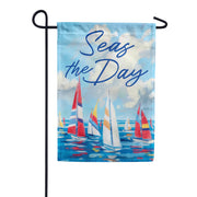 Evergreen Sailboat Seas Linen Garden Flag