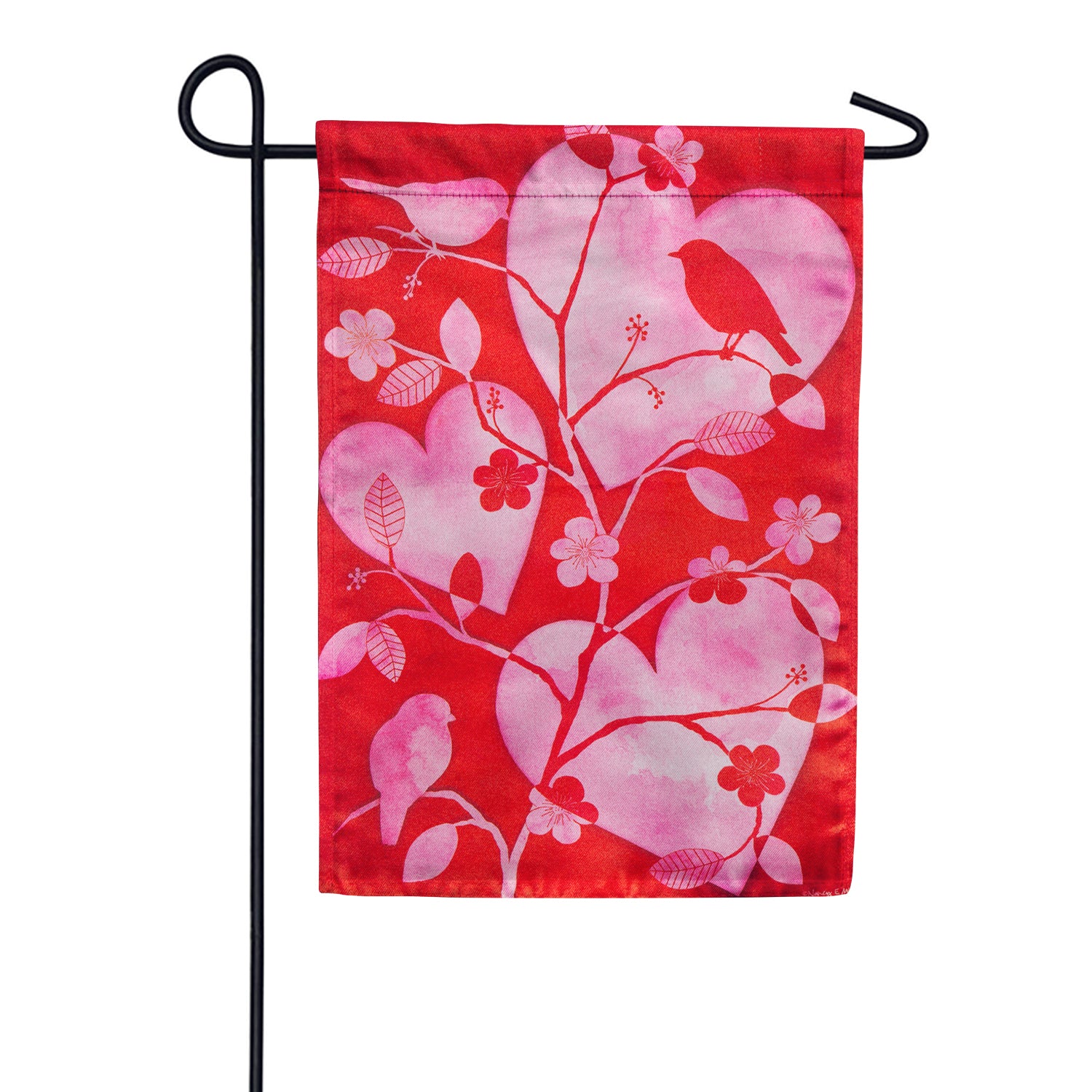 Evergreen Valentine Silhouette Lustre Garden Flag