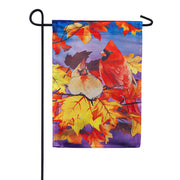 Evergreen Lustre Garden Flag - Cardinal Friends