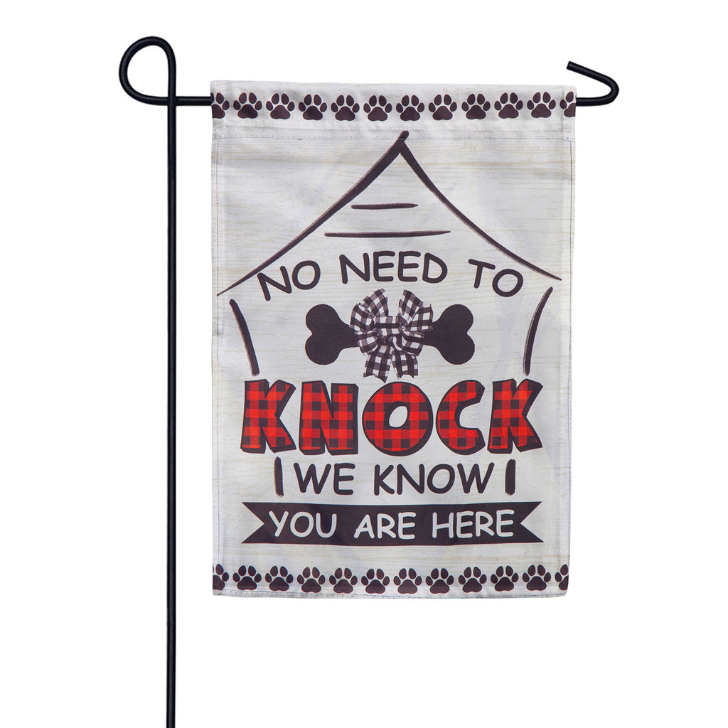 No Need to Knock Buffalo Check Suede Garden Flag