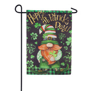 Lucky Gnome Suede Garden Flag
