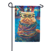 Mardi Gras Kitty Suede Garden Flag