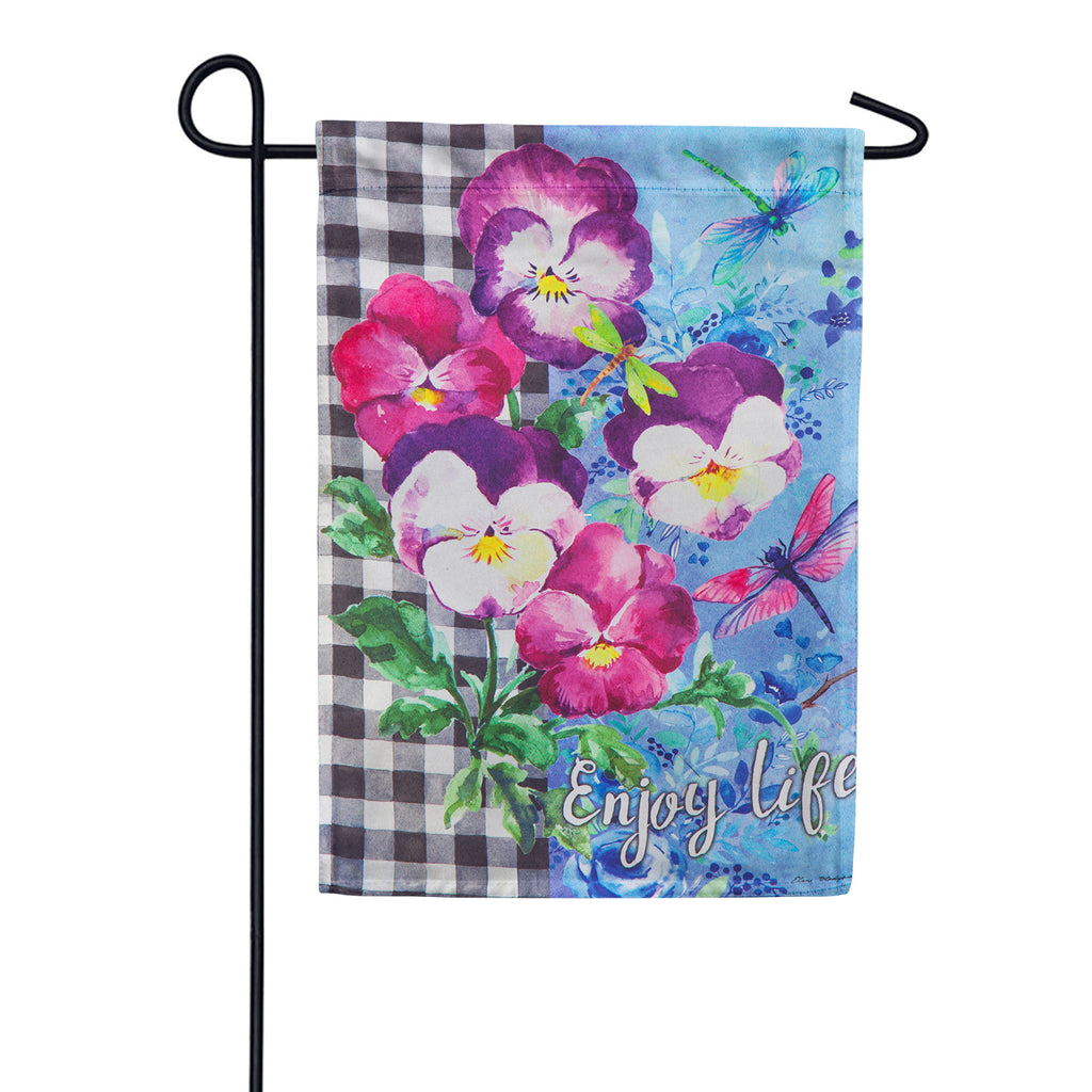 Enjoy Life Suede Garden Flag