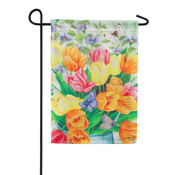 Tulips Galore Suede Garden Flag