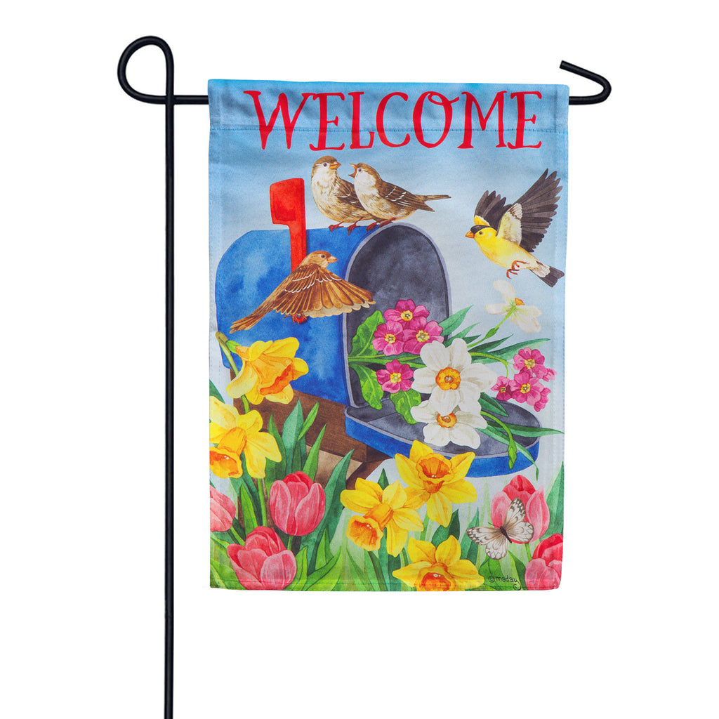 Mailbox Bouquet Suede Garden Flag