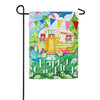 Evergreen Suede 2-Sided Garden Flag - Happy Camping