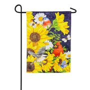 Evergreen Suede 2-Sided Garden Flag - Sunflower Glory