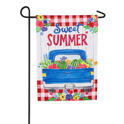 Evergreen Suede 2-Sided Garden Flag - Sweet Summer Truck