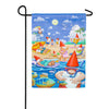 Evergreen Suede 2-Sided Garden Flag - Gnome Beach Day