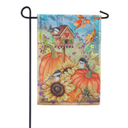 Evergreen Suede 2-Sided Garden Flag - Autumn Greetings
