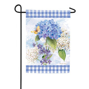 Evergreen Blue Hydrangea Waffle Garden Flag