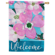 Dogwood Blossoms Applique House Flag