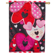 Puppy Love Applique House Flag