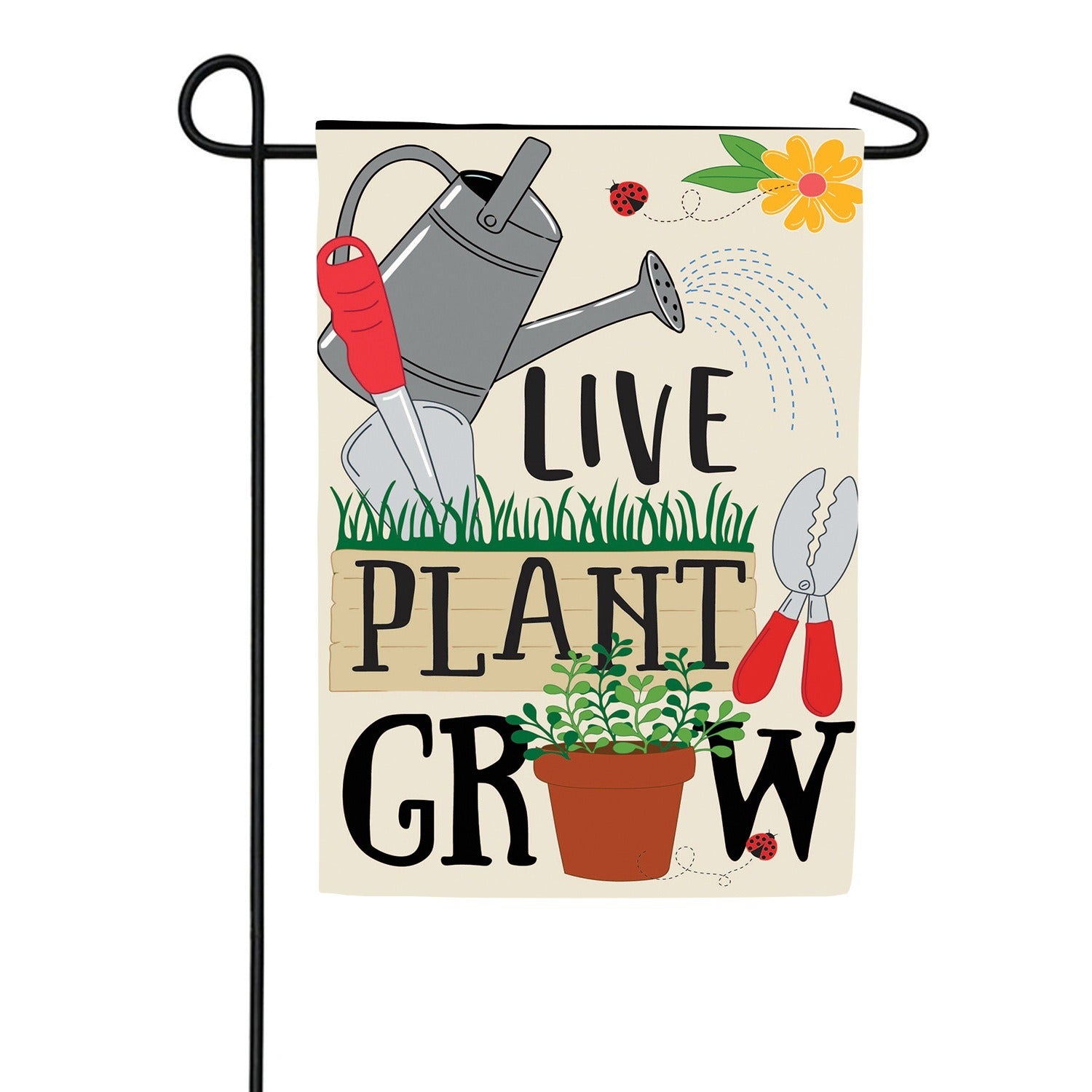 Evergreen Applique Garden Flag - Live Plant Grow