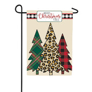 Evergreen Applique Garden Flag - Mixed Print Christmas Trees
